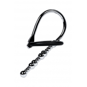 Серебристый уретральный плаг-бусины TOYFA Metal с мягким фиксириющим кольцом - ToyFa - купить с доставкой в Ноябрьске