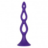 Фиолетовая анальная елочка Silicone Triple Probe - 14,5 см. - California Exotic Novelties