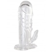 Прозрачная гелевая насадка с клиторальным отростком - 13 см. - Toyfa Basic - в Ноябрьске купить с доставкой