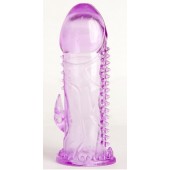 Фиолетовая гелевая насадка с шипами - 13 см. - Toyfa Basic - в Ноябрьске купить с доставкой