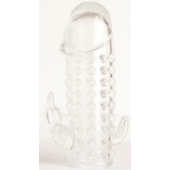 Гелевая прозрачная насадка с 2 отростками - 13 см. - Toyfa Basic - в Ноябрьске купить с доставкой