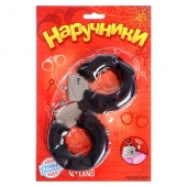 Металлические наручники с черной плюшевой отделкой - Сима-Ленд - купить с доставкой в Ноябрьске