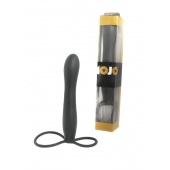 Черная насадка на пенис для двойной стимуляции Mojo BlackJack - 15 см. - Seven Creations - в Ноябрьске купить с доставкой