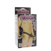 Мужской фаллопротез с вибрацией ROBOTIC MALE STRAP-ON BLACK - 17 см. - Seven Creations - купить с доставкой в Ноябрьске