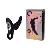 Черный силиконовый анальный вибромассажер-ёлочка с колечком-ограничителем - Erokay - в Ноябрьске купить с доставкой