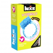 Голубое эрекционное виброкольцо Luxe VIBRO  Райская птица  + презерватив - Luxe - в Ноябрьске купить с доставкой
