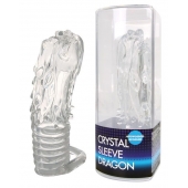 Закрытая прозрачная насадка в форме дракона с креплением-колечком - 14 см. - Erowoman-Eroman - в Ноябрьске купить с доставкой