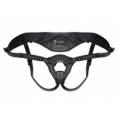 Черные трусики для страпона из патентованной кожи - Lux Fetish - купить с доставкой в Ноябрьске