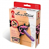 Черно-розовые плюшевые трусики для страпона - Lux Fetish - купить с доставкой в Ноябрьске