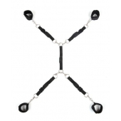 Две пары черных наручников, крепящиеся к матрасу - Lux Fetish - купить с доставкой в Ноябрьске