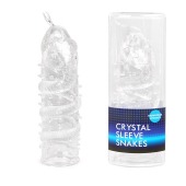 Закрытая рельефная насадка Crystal sleeve snakes в виде змеи с усиками - 14 см. - Erowoman-Eroman - в Ноябрьске купить с доставкой