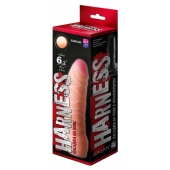 Телесная изогнутая насадка на Harness с коннектором BLACK LINE - 17 см. - LOVETOY (А-Полимер) - купить с доставкой в Ноябрьске