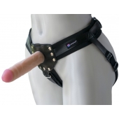 Черный пояс-трусики с двумя насадками  Экзотик-Linda  - 15,5 и 10,5 см. - LOVETOY (А-Полимер) - купить с доставкой в Ноябрьске