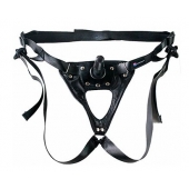 Черный пояс-трусики с насадкой  Soft-Принц  - 17 см. - LOVETOY (А-Полимер) - купить с доставкой в Ноябрьске