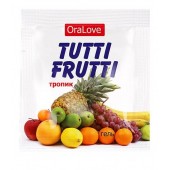 Пробник гель-смазки Tutti-frutti со вкусом тропических фруктов - 4 гр. - Биоритм - купить с доставкой в Ноябрьске