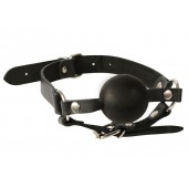 Чёрный кляп-шар на кожаных ремешках с пряжкой - Sitabella - купить с доставкой в Ноябрьске
