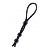 Черное лассо на пенис с тремя бусинами - A-toys - в Ноябрьске купить с доставкой