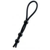 Черное лассо на пенис с тремя бусинами - A-toys - в Ноябрьске купить с доставкой