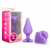 Фиолетовая анальная пробка Naughty Candy Heart Do Me Now - 8,9 см. - Blush Novelties - купить с доставкой в Ноябрьске