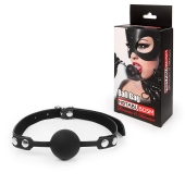 Черный кляп-шарик с регулируемым ремешком - Notabu - купить с доставкой в Ноябрьске