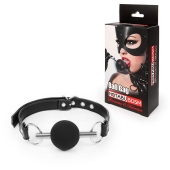 Черный силиконовый кляп-шарик на ремешке - Notabu - купить с доставкой в Ноябрьске