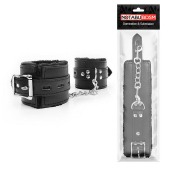 Черные наручники на металлических карабинах - Notabu - купить с доставкой в Ноябрьске