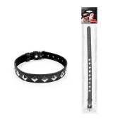 Черный ошейник с серебристыми ромбиками - Notabu - купить с доставкой в Ноябрьске