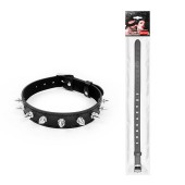 Черный ошейник с серебристыми шипами - Notabu - купить с доставкой в Ноябрьске