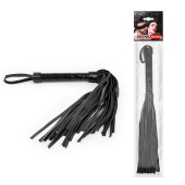 Черная многохвостовая плеть с круглой гладкой ручкой - 38 см. - Notabu - купить с доставкой в Ноябрьске