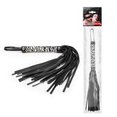 Черная многохвостовая плеть с круглой ручкой-зеброй - 39 см. - Notabu - купить с доставкой в Ноябрьске