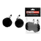 Зажимы для сосков с черным пушком - Notabu - купить с доставкой в Ноябрьске