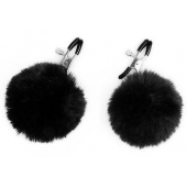 Зажимы для сосков с черным пушком - Notabu - купить с доставкой в Ноябрьске