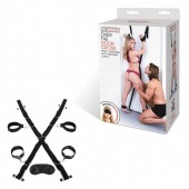 Чёрный набор для фиксации у двери - Lux Fetish - купить с доставкой в Ноябрьске