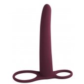 Бордовая насадка для двойного проникновения Gimlet - 16 см. - Lola Games - купить с доставкой в Ноябрьске