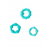 Набор из 3 бирюзовых рельефных эрекционных колец - Sitabella - в Ноябрьске купить с доставкой