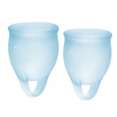 Набор голубых менструальных чаш Feel confident Menstrual Cup - Satisfyer - купить с доставкой в Ноябрьске
