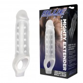 Прозрачная текстурированная насадка Mighty Extender - 13 см. - BlueLine - в Ноябрьске купить с доставкой