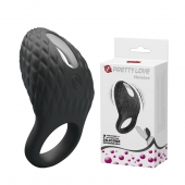 Черное эрекционное виброкольцо с рельефным дизайном Heloise - Baile - в Ноябрьске купить с доставкой