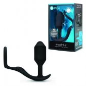 Черное эрекционное кольцо с анальным плагом Snug   Tug - b-Vibe - в Ноябрьске купить с доставкой