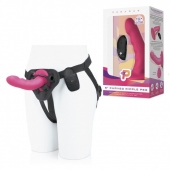 Розовый ребристый вибрострапон Pegasus - 14 см. - Pegasus - купить с доставкой в Ноябрьске