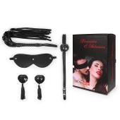 Эротический набор в черном цвете: маска, кляп, пэстисы, плётка - Notabu - купить с доставкой в Ноябрьске