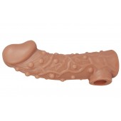 Телесная насадка на фаллос с отверстием для мошонки EXTREME SLEEVE - 15,6 см. - KOKOS - в Ноябрьске купить с доставкой