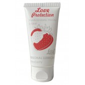 Лубрикант на водной основе с ароматом малины Love Protection Strawberry - 50 мл. - Lola Games - купить с доставкой в Ноябрьске