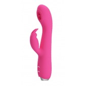 Розовый вибромассажер-кролик Rachel с имитацией оральных ласк - 19,9 см. - Baile