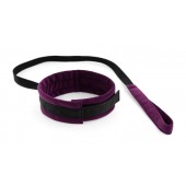 Фиолетово-черный ошейник My Rules с поводком - БДСМ Арсенал - купить с доставкой в Ноябрьске