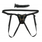 Чёрный с золотом женский страпон Designer Strap-On - Pipedream - купить с доставкой в Ноябрьске