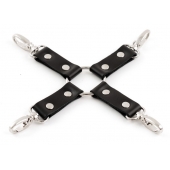 Черная крестовина Ladys Arsenal с карабинами - БДСМ Арсенал - купить с доставкой в Ноябрьске