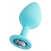 Мятная анальная втулка Brilliant с прозрачным кристаллом - 8 см. - ToyFa - купить с доставкой в Ноябрьске