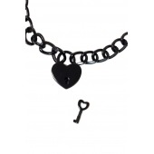 Черный ошейник Embrace с ключиком - Lola Games - купить с доставкой в Ноябрьске