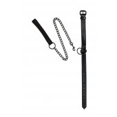 Черный ошейник Sin с поводком - Lola Games - купить с доставкой в Ноябрьске